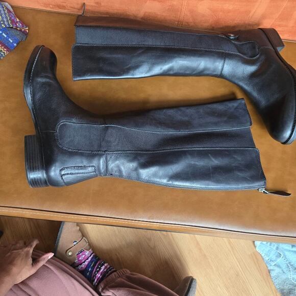 NEW Franco Sarto Women Black Leather Tahini Knee High Riding Boot 9.5 Equestrian - Picture 12 of 12